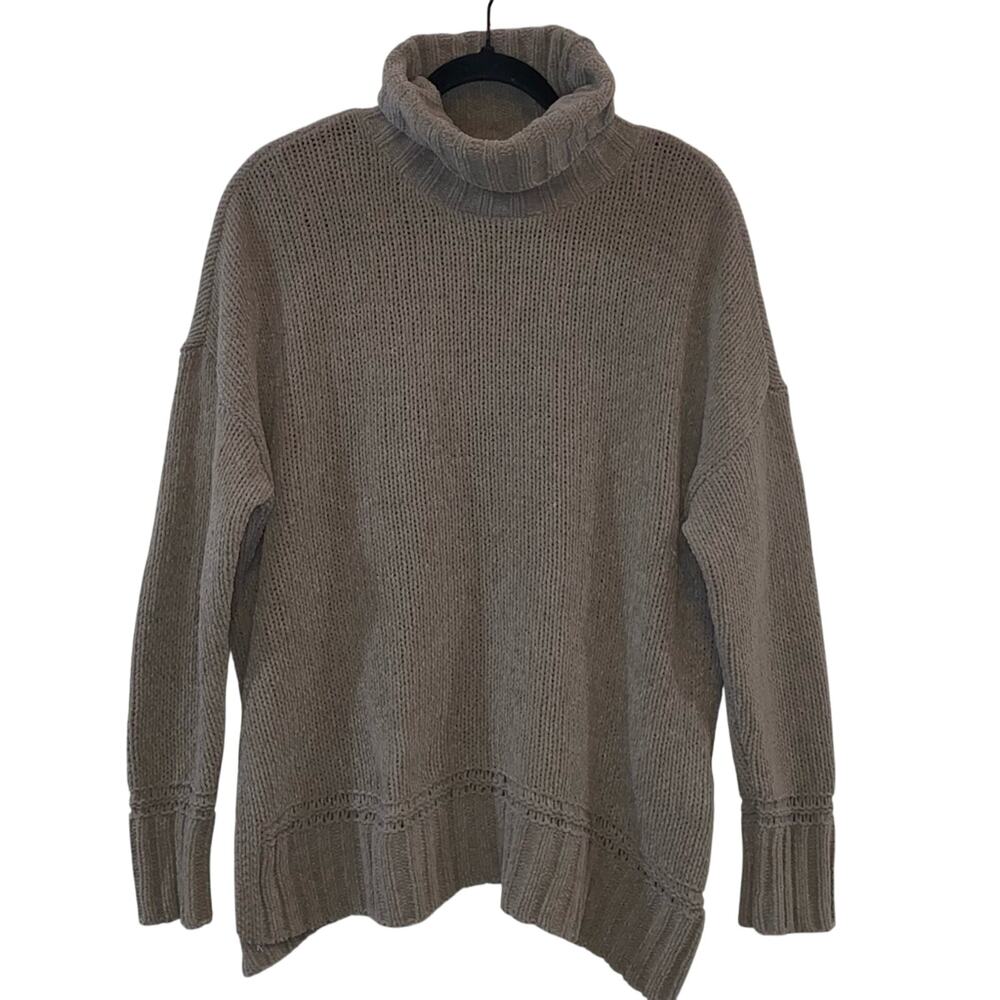 Aerie Oversized Turtleneck Sweater Small Cozy Neutral Knit Pullover